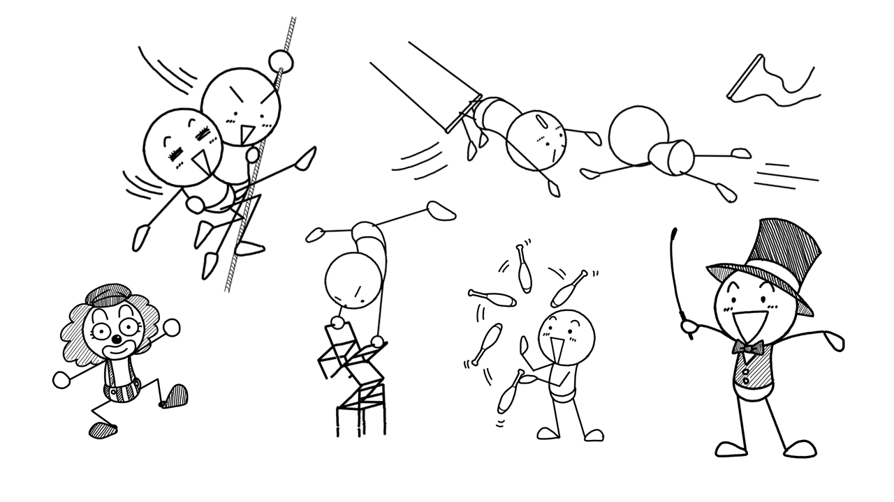 サーカスと棒人間 イラストで伝える 見せる 考える誰でも描けるイラストプレゼン研究所 サーカスと棒人間 イラストで伝える 見せる 考える誰でも描けるイラストプレゼン研究所