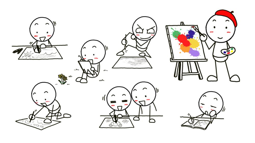 芸術の秋!絵を描く棒人間 | イラストで伝える・見せる・考える誰でも描けるイラストプレゼン研究所