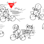 自転車にのる棒人間　悪質な交通違反5選