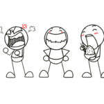 大きな口の棒人間