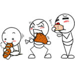 かぶりつく棒人間