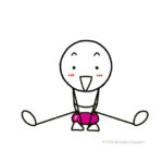 バランスボールと開脚と棒人間