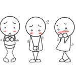 もじもじする棒人間