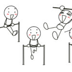 鉄棒する棒人間